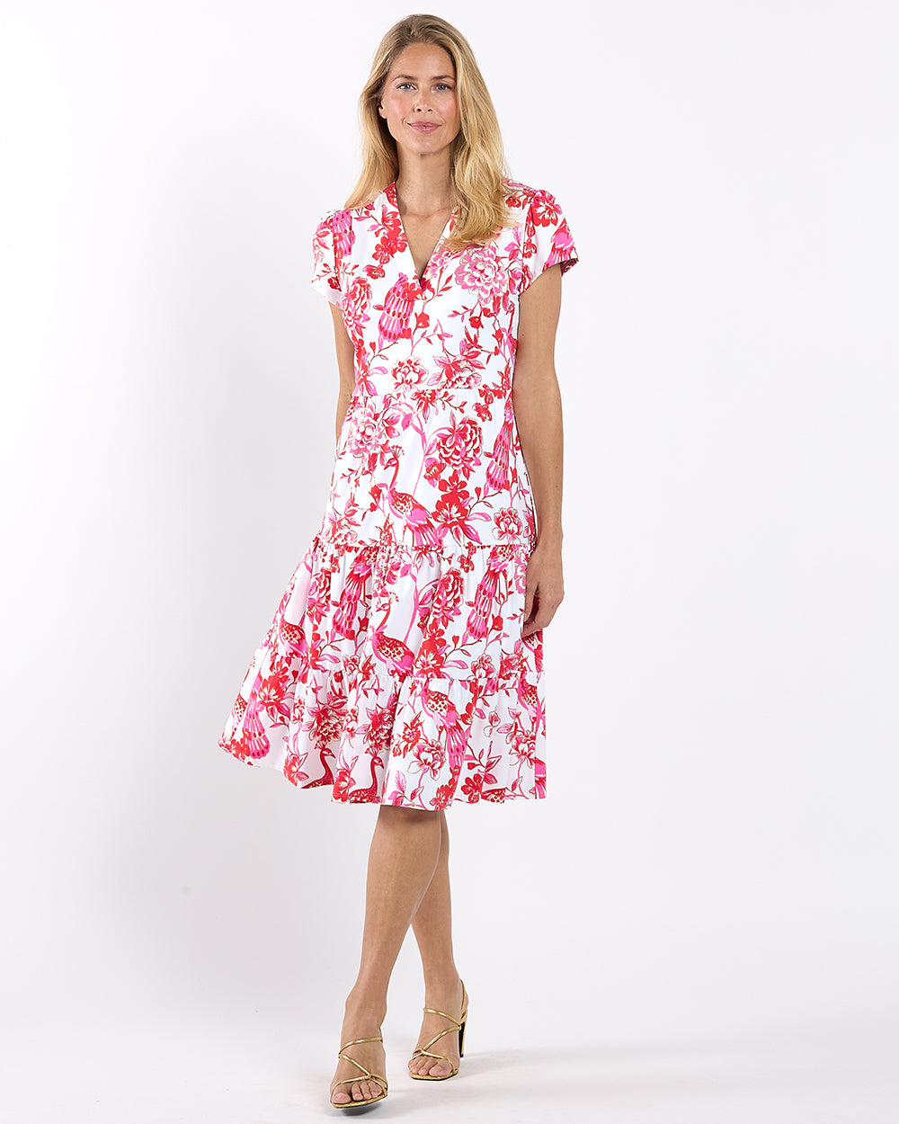 Libby Dress Gilded Jude Cloth in Gilded Peacock Garden| Jude Connally