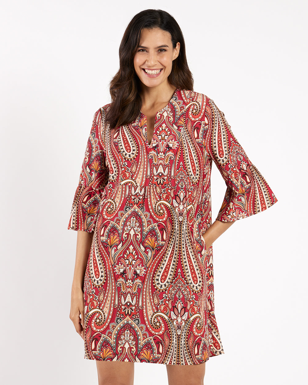 Kerry Dress Jude Cloth in Italian Paisley Claret