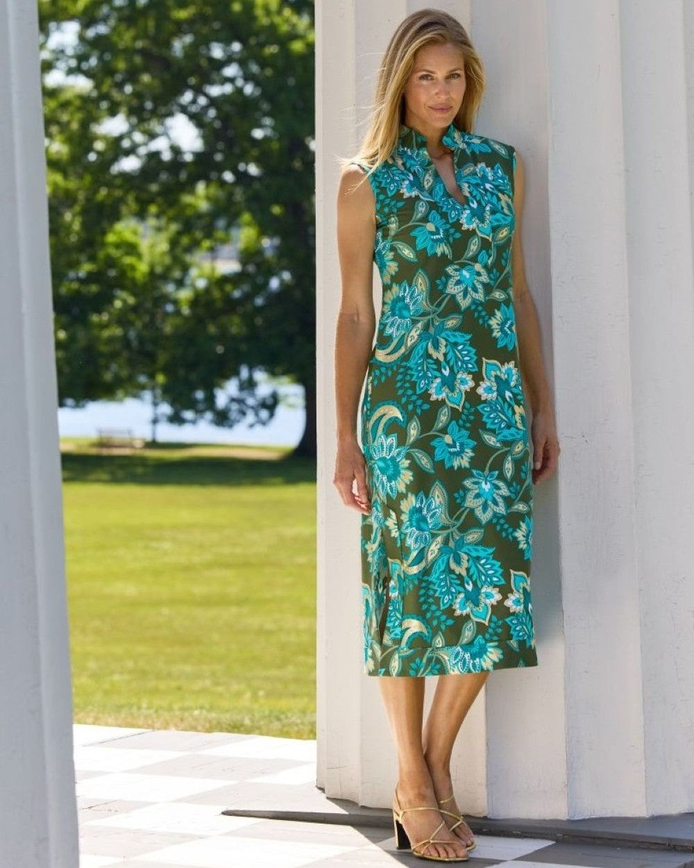 jude connally kristen maxi dress Cloth in Boho Floral Loden Gold| Jude XXL / Boho Floral Loden Gold Color:White Light Blue Floral available~ uniqlo linen-cotton blend Heres why this is RS-08.18.23