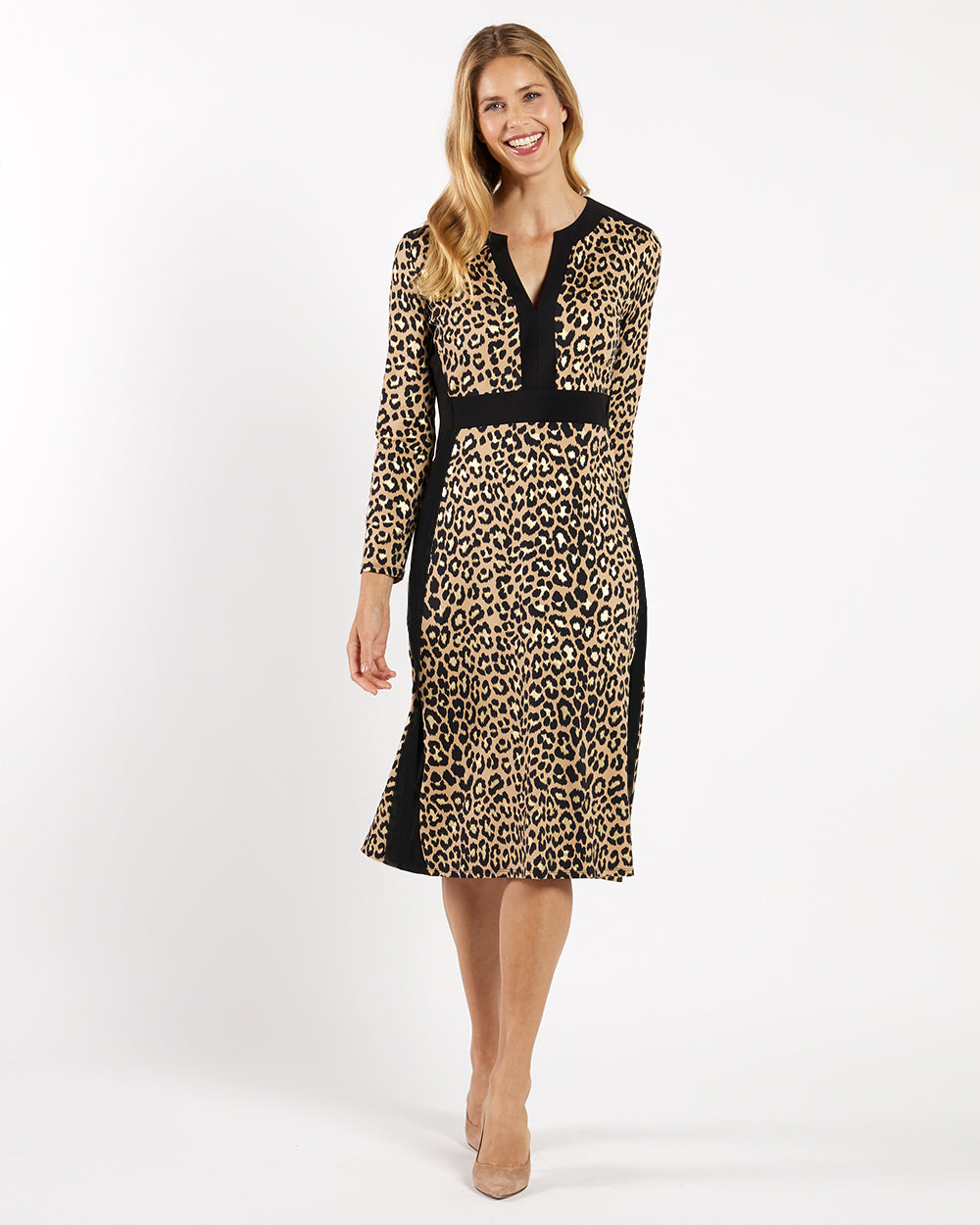 Zelda Dress Jude Cloth in Cheetah Gold Black| Jude Connally M / Cheetah Gold Black