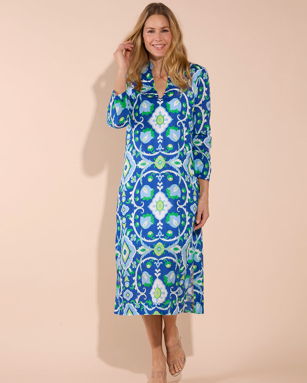 Lyra Dress Cotton Voile in Garden Cobalt| Jude Connally S / Garden Cobalt