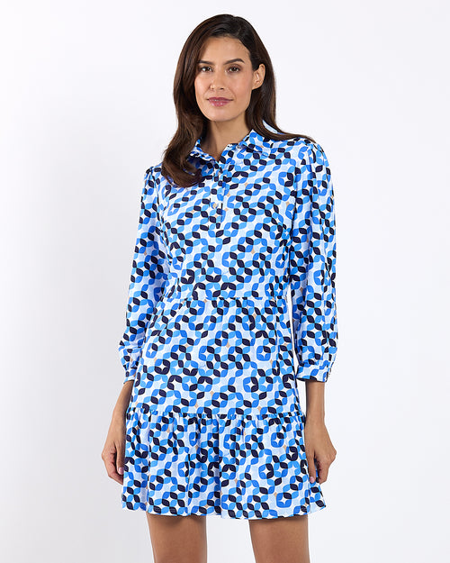 Henley Dress Jude Cloth in Stargazer Peri| Jude Connally Henley Dress Jude Cloth in Stargazer Peri| Jude Connally