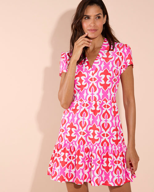 Ginger Dress Jude Cloth in Geo Fleur Hot Pink| Jude Connally XL / Geo Fleur Hot Pink