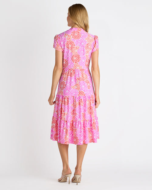 Libby Dress Jude Cloth in Mums Hot Pink| Jude Connally
