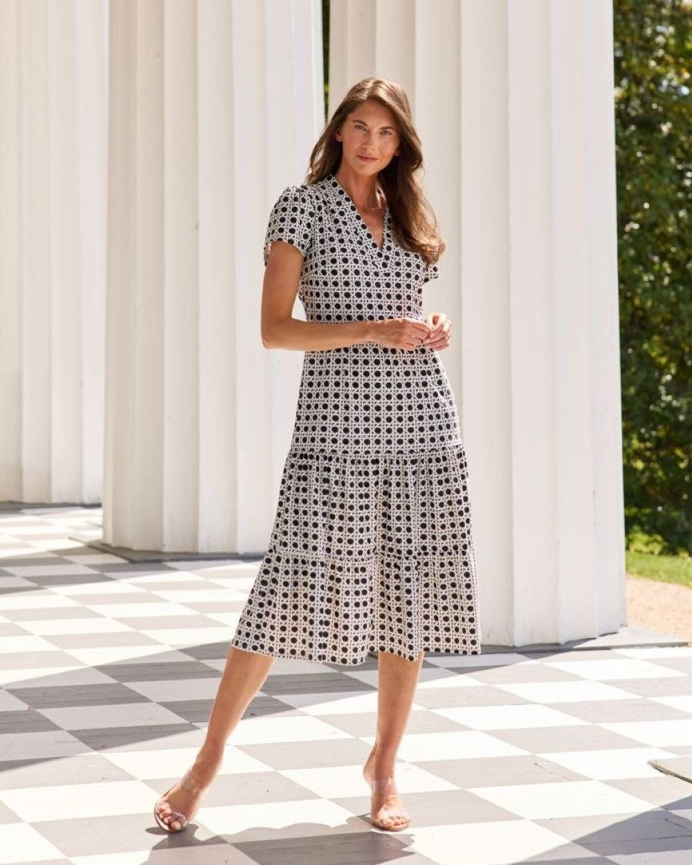jude connally dresses Renata Dress Cloth in Chains Navy Combo| Jude XS / Chains Navy Combo perfect for both dressing up or down Women's Dresses Made in USA