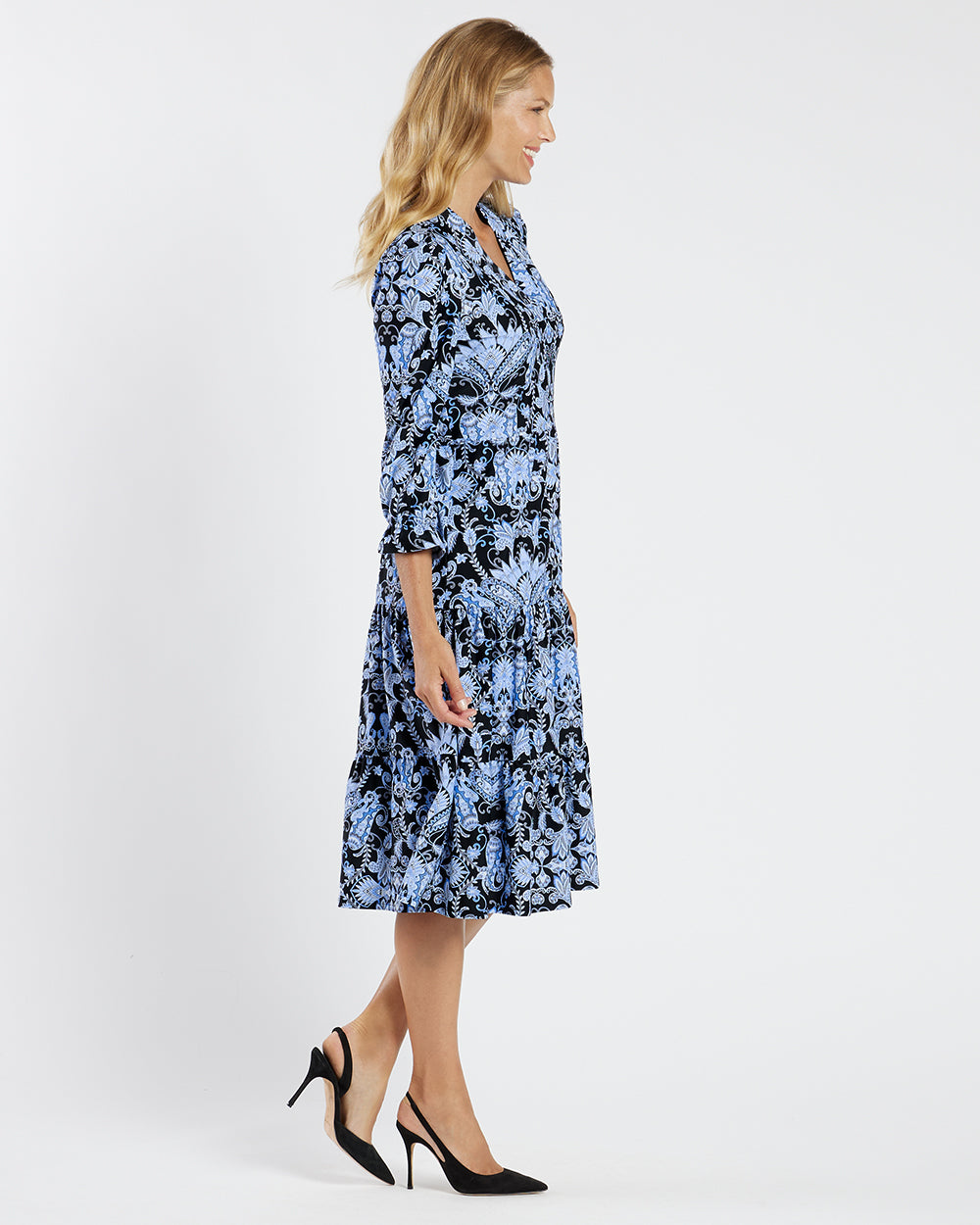 Maggie Dress Jude Cloth in Paisley Amore Black Jude Connally