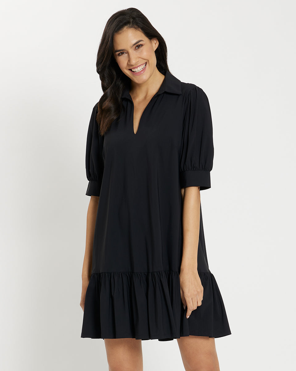 how do jude connally dresses fit Betsy Dress Stretch Poplin, Cornflower – Melly main image 1