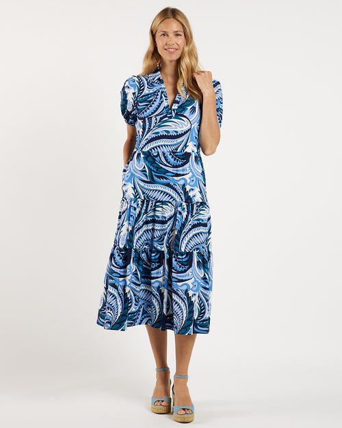 sundance midi dress Portia Dress Jude Cloth in Sundance Paisley Navy Peaock| Jude Connally