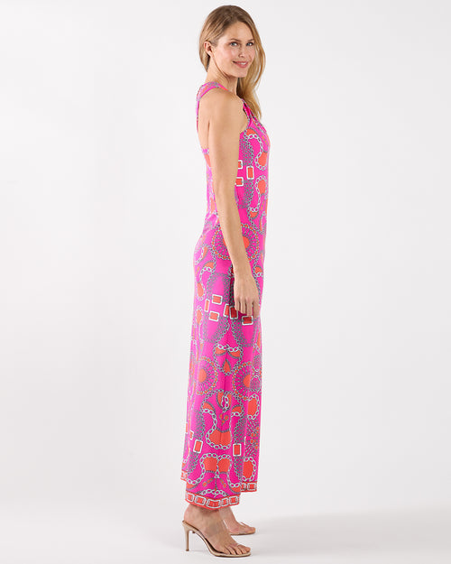 Bernadette Dress Jude Cloth in Heritage Chains Hot Pink| Jude Connally