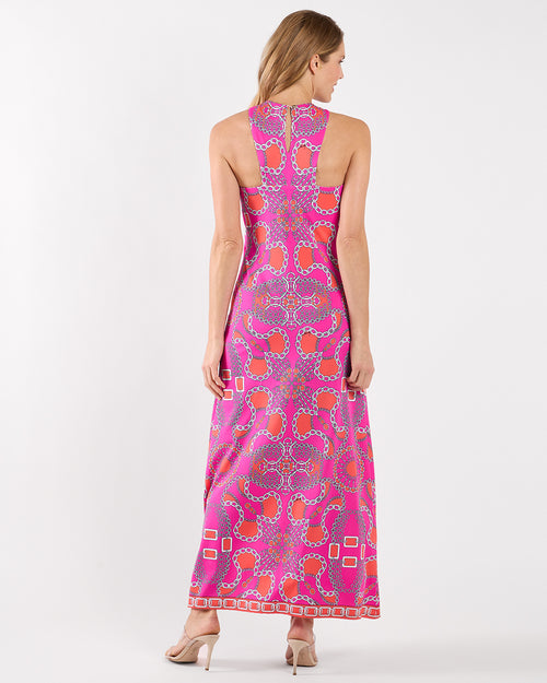 Bernadette Dress Jude Cloth in Heritage Chains Hot Pink| Jude Connally