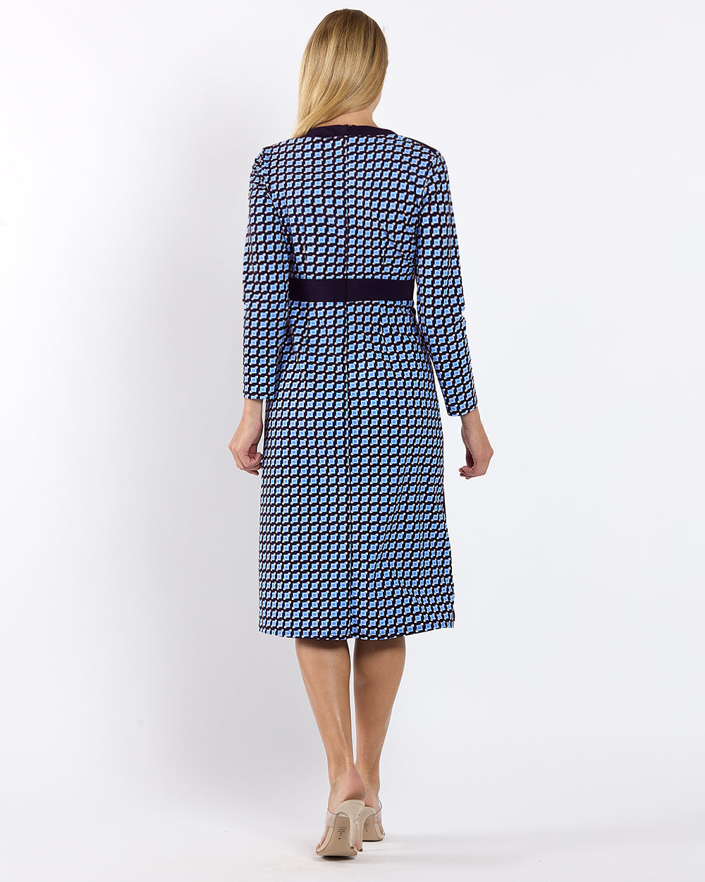Zelda Dress Jude Cloth in Square Dot Navy Combo| Jude Connally