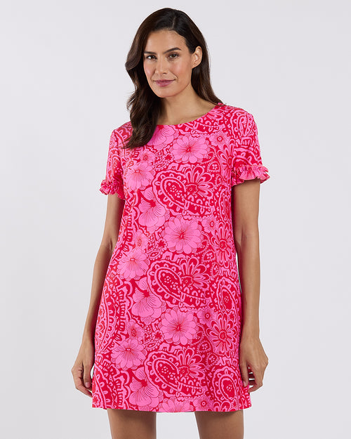 the painted pink dress Holden Dress Jude Cloth in Painted Paisley Red