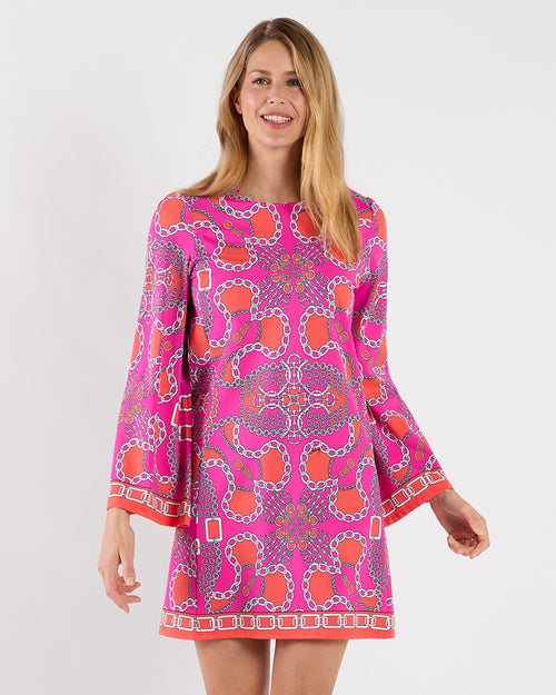 Renata Dress Jude Cloth in Heritage Chains Hot Pink| Jude Connally S / Heritage Chains Hot Pink Renata Dress Jude Cloth in Heritage Chains Hot Pink| Jude Connally S / Heritage Chains Hot Pink