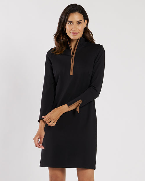 womens black ponte dress Anna Size:34R Black & White Animal balck linen dress Round neckline