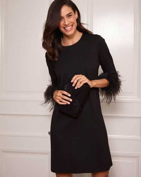 Franca Ponte Dress in Black/Feathers| Jude Connally