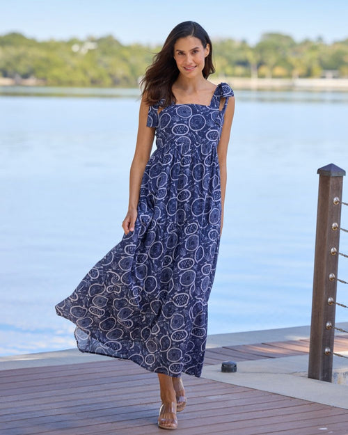 Rose Dress Cotton Voile in Ocean Treasure Navy| Jude Connally XS / Ocean Treasure Navy
