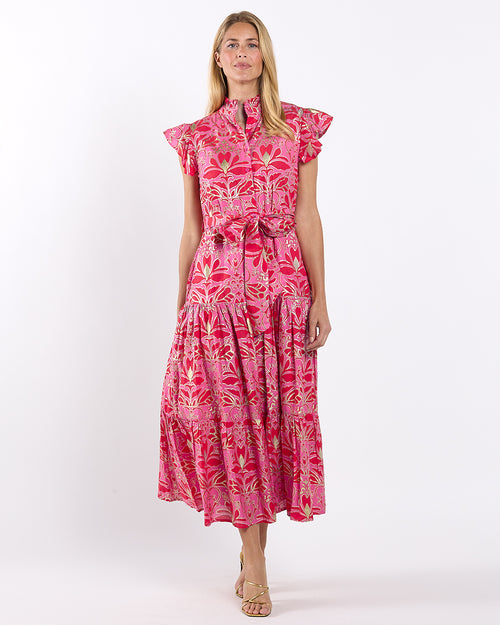 Mirabella Dress Cotton Voile in Imperial Garden Peony Gold| Jude