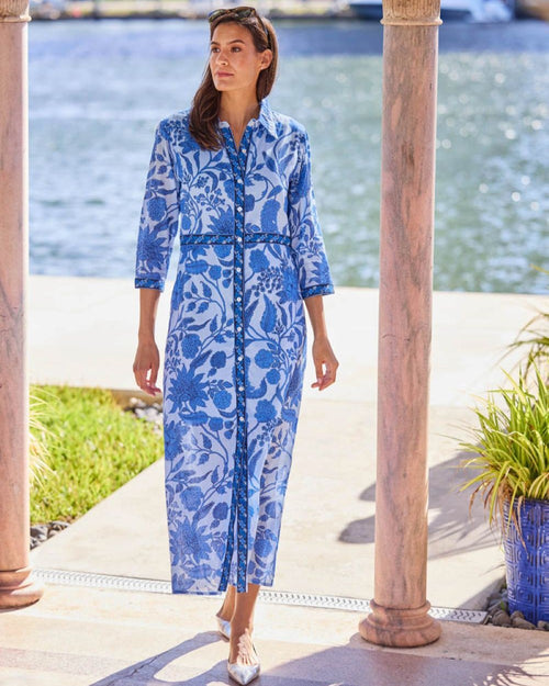Jude Connally Minna Dress - Flora Blockprint