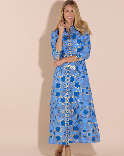 Minna Dress Cotton Voile in Heritage Chains Peri Gold| Jude Connally L / Heritage Chains Peri Gold