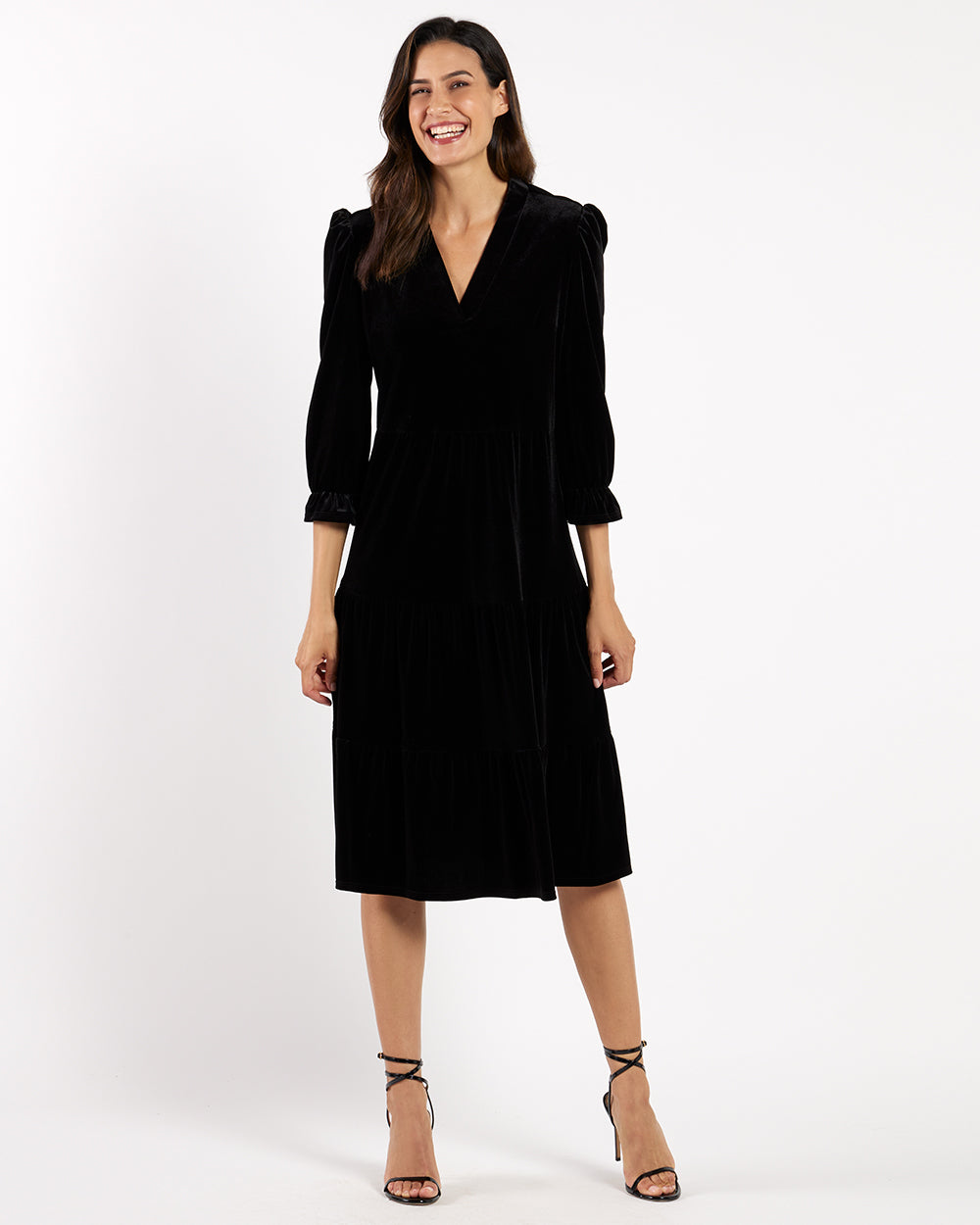 Maggie Velvet Dress in Black | Jude Connally