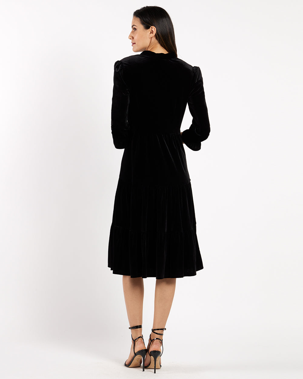Maggie Velvet Dress in Black | Jude Connally