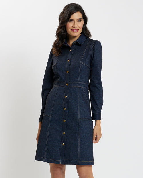 Solange Jude Denim Dress in Navy