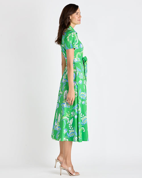 Glenda Stretch Poplin in Feathered Floral Grass| Jude Connally L / Feathered Floral Grass