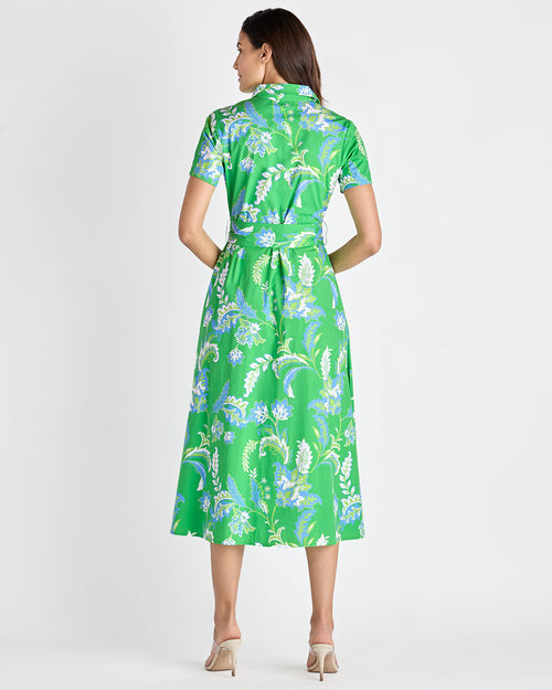 Glenda Stretch Poplin in Feathered Floral Grass| Jude Connally
