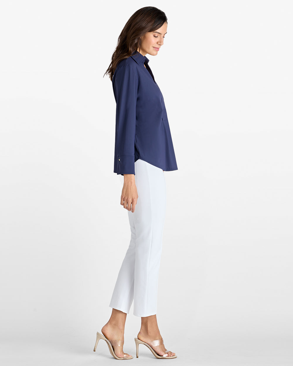 Francine Top Lightweight Jude Cloth in Star Lattice Light Blue