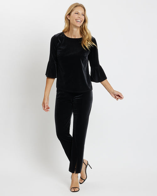 Dixie Velvet Top in Black| Jude Connally