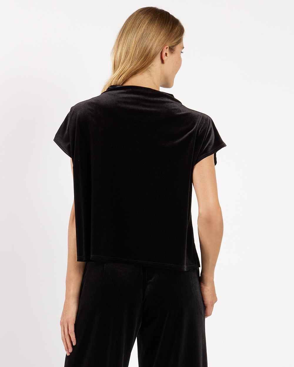 Tillie Top Stretch Velvet in Black| Jude Connally