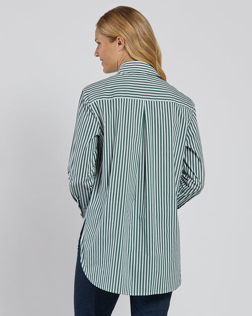 Kimber Top Cotton Shirting in Cotton Stripe Eden| Jude Connally