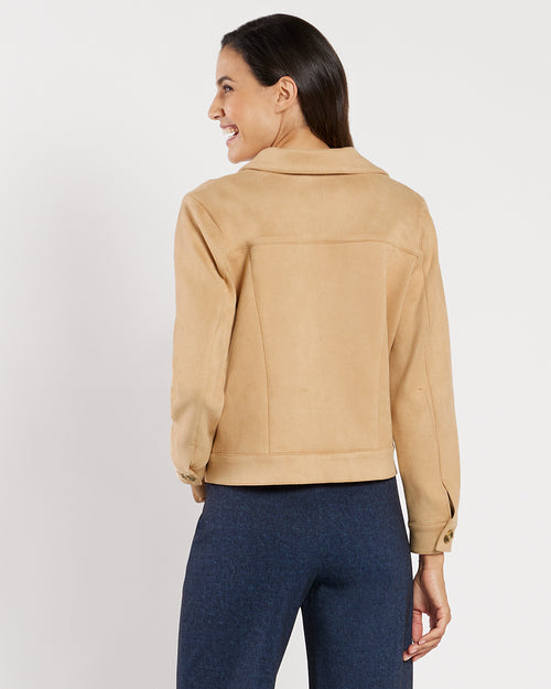 Hudson Faux Suede Jacket in Camel| Jude Connally