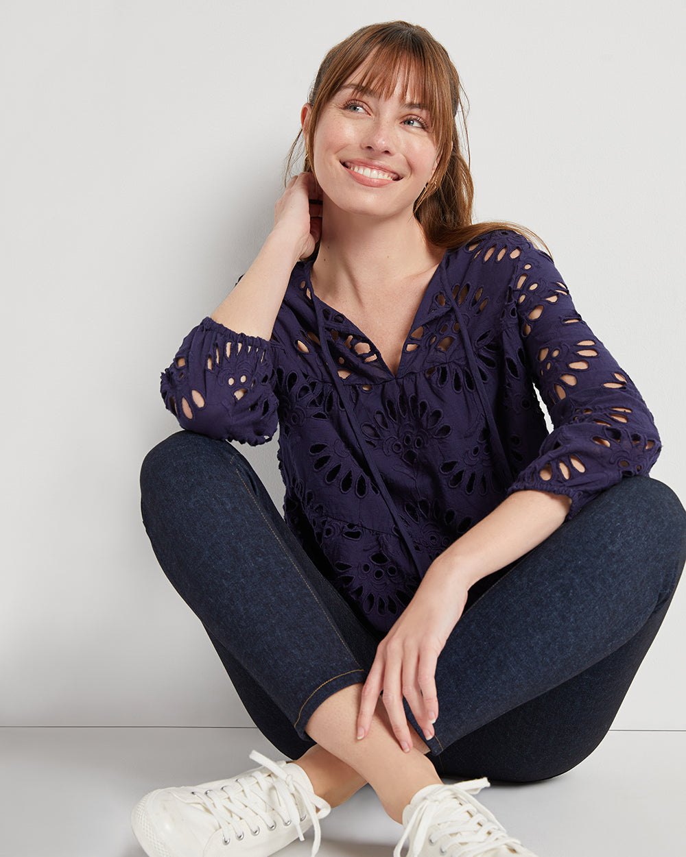 Alva Top - Cotton Eyelet